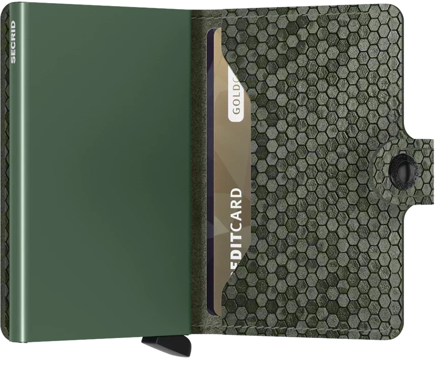 - RFID Protected Mini Wallet - Hexagon - Green