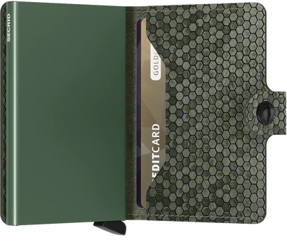 - RFID Protected Mini Wallet - Hexagon - Green
