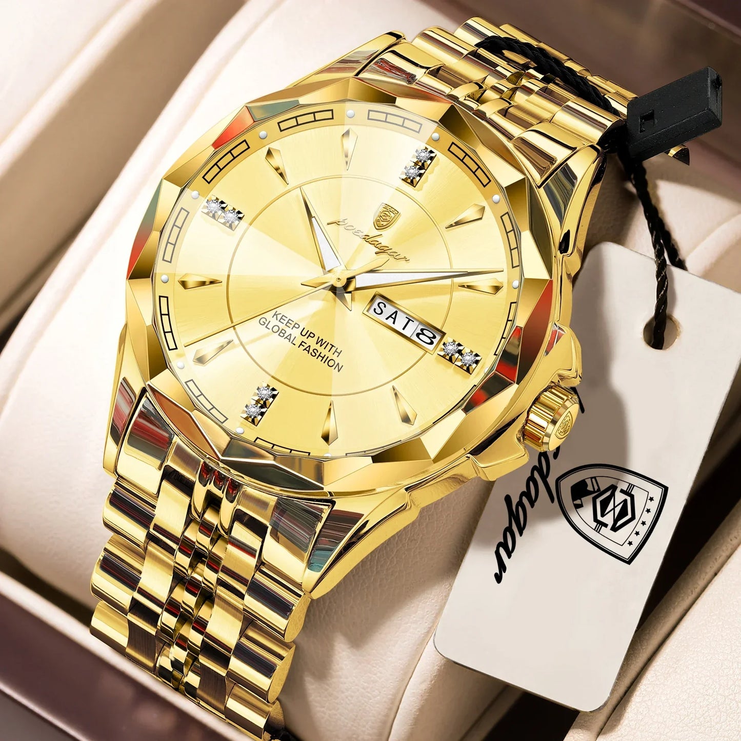 POEDAGAR Royal Steel Armbanduhr