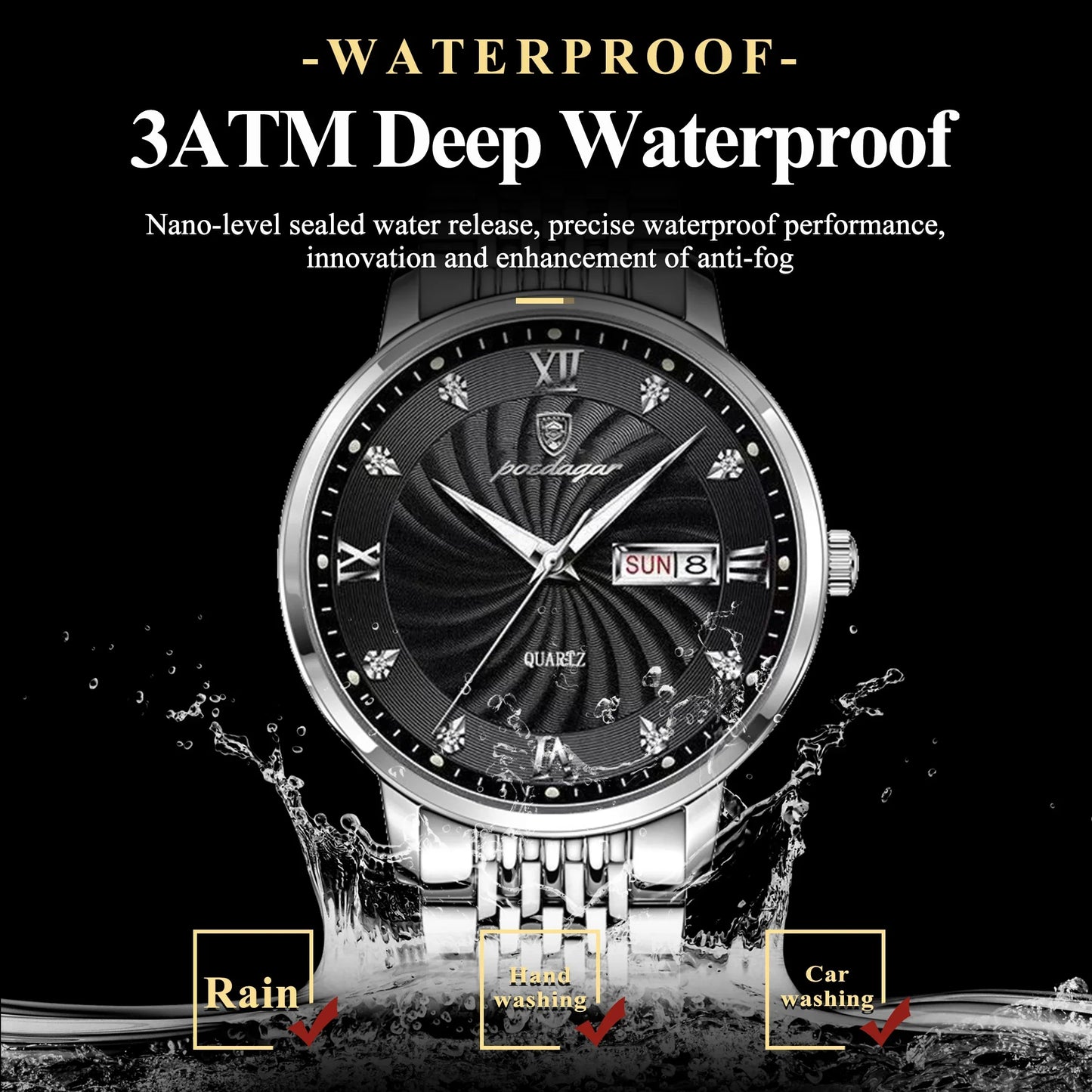 POEDAGAR Royal Day-Date Watch