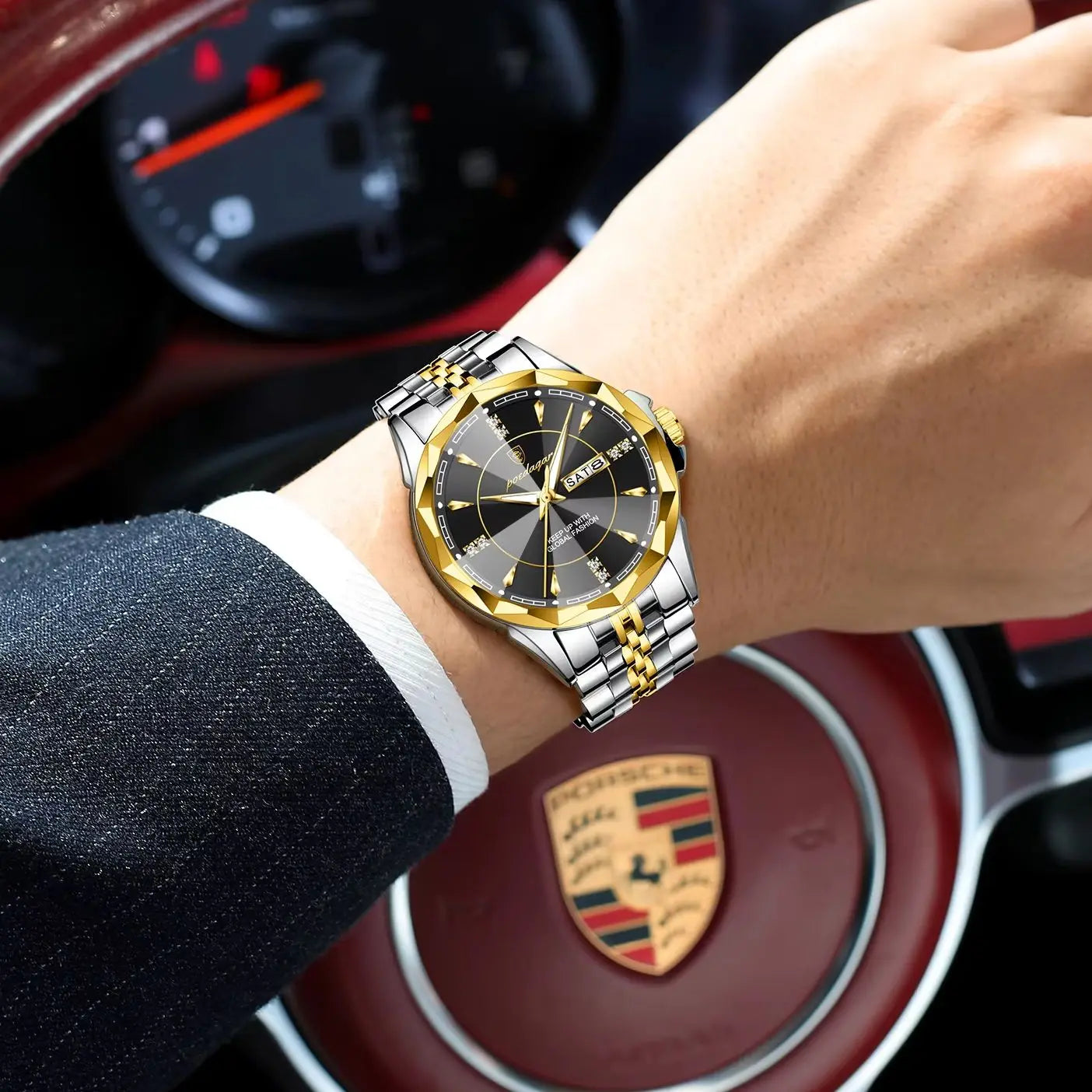 POEDAGAR Royal Steel Armbanduhr