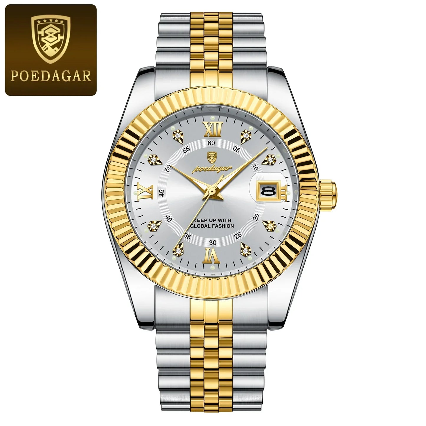 POEDAGAR Prestige Datum Uhr