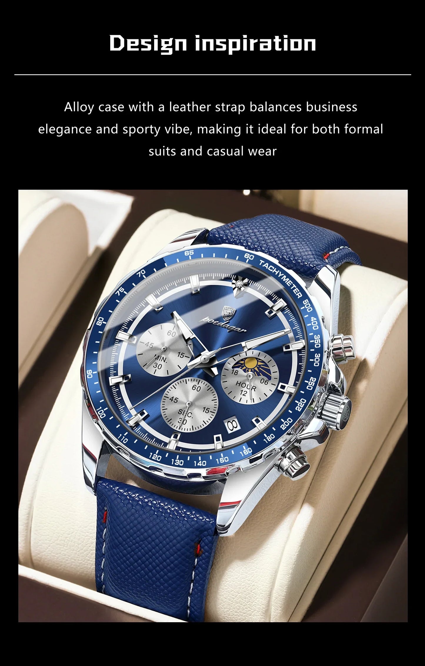 POEDAGAR Sport Chrono-Uhr