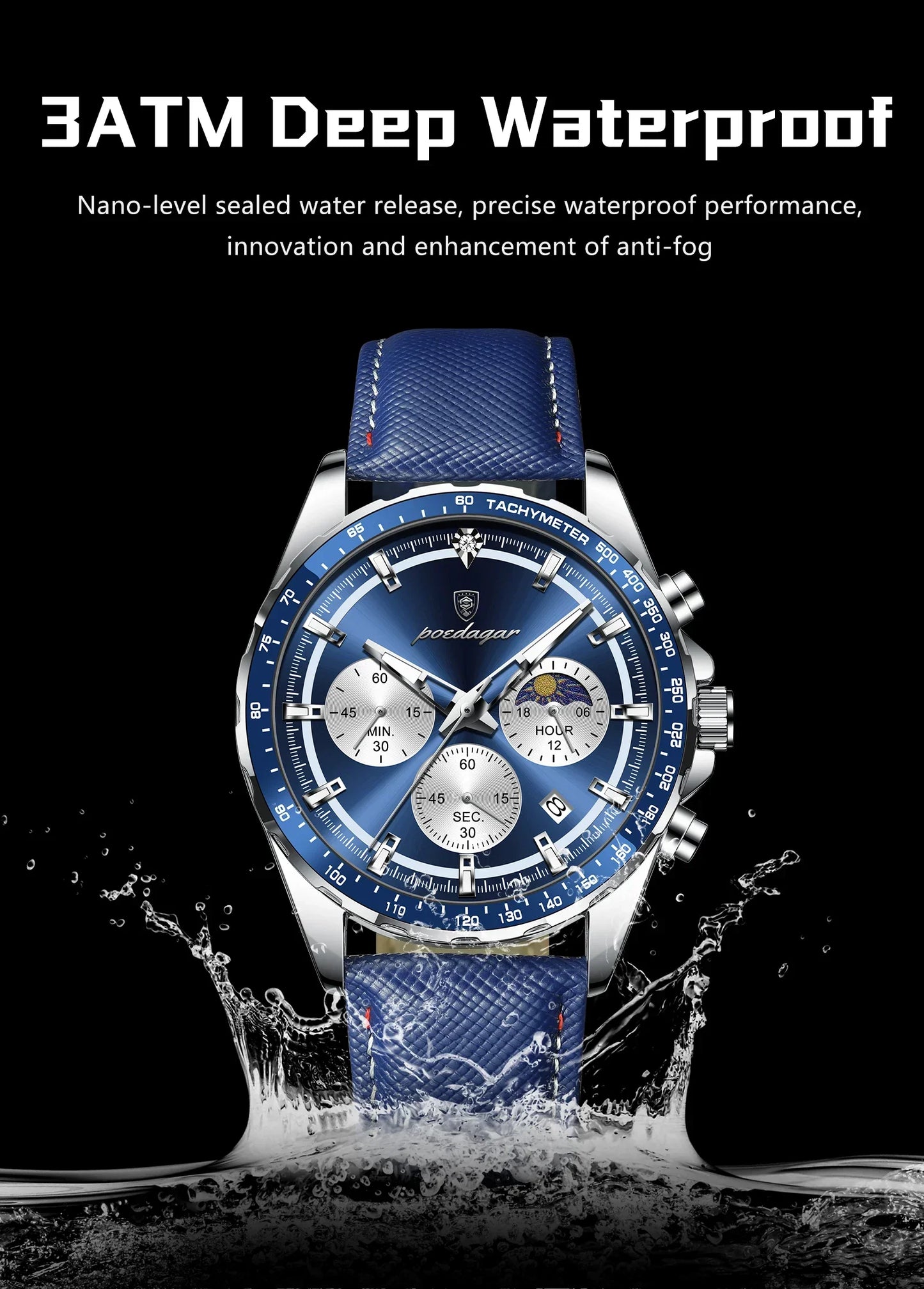 POEDAGAR Sport Chrono-Uhr