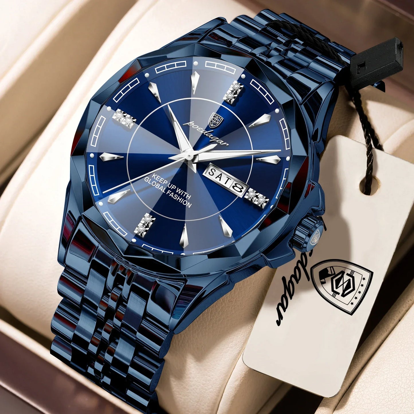 POEDAGAR Royal Steel Armbanduhr