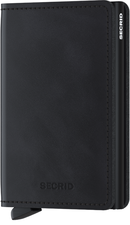 - RFID Protected Slim Wallet - Vintage - Black