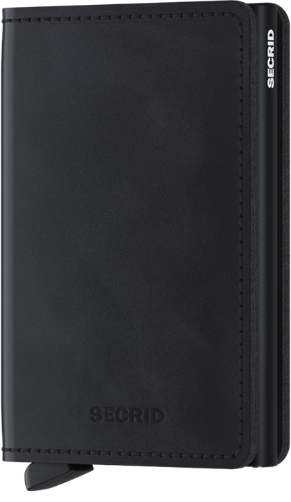 - RFID Protected Slim Wallet - Vintage - Black
