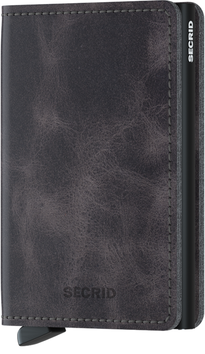 - RFID Protected Slim Wallet - Vintage - Grey-Black