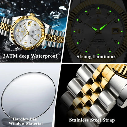 POEDAGAR Prestige Datum Uhr