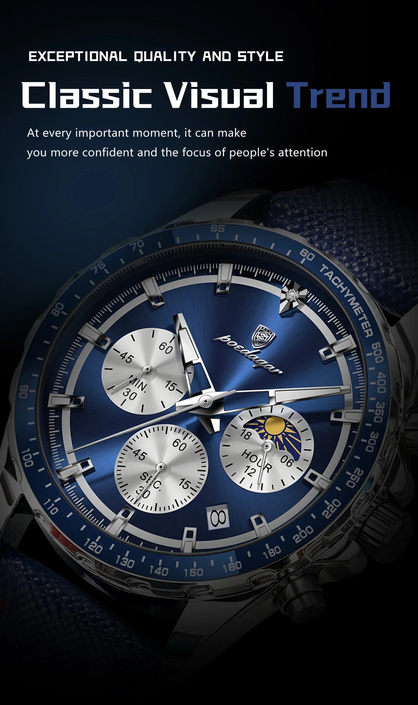 POEDAGAR Sport Chrono-Uhr