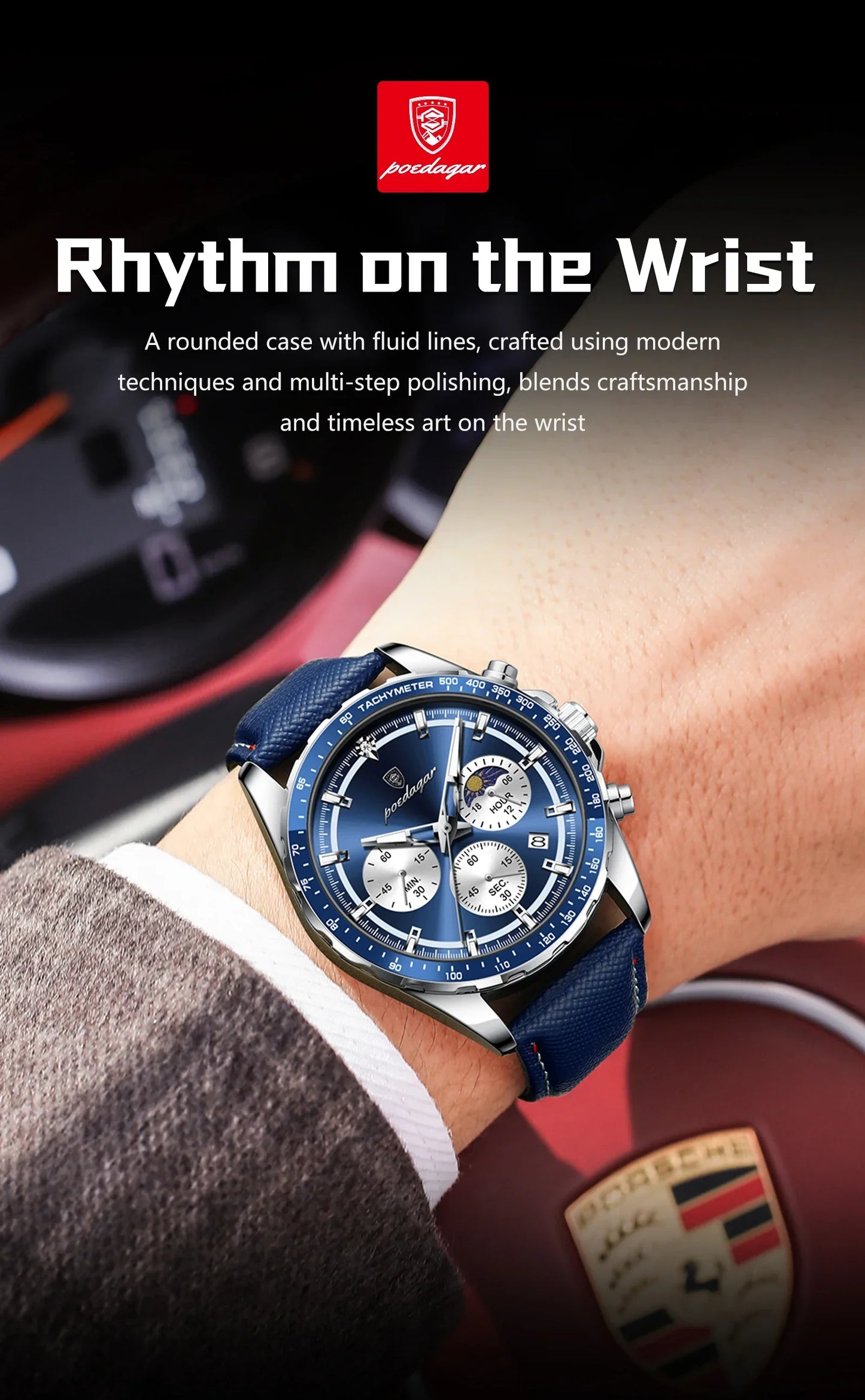 POEDAGAR Sport Chrono-Uhr