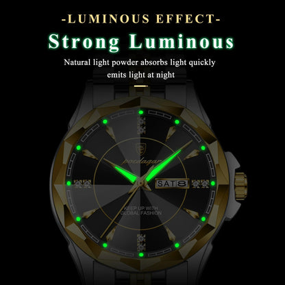 POEDAGAR Royal Steel Armbanduhr