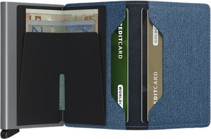 - RFID Protected Slim Wallet - Twist - Blue Jeans