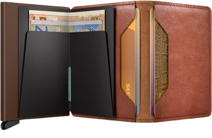 - RFID Protected Slim Wallet - Vintage - Cognac Brown