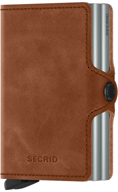 - RFID Protected Twin Wallet - Vintage - Cognac