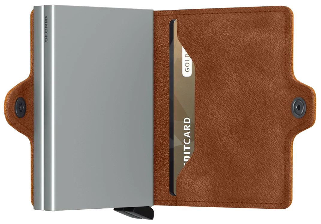 - RFID Protected Twin Wallet - Vintage - Cognac