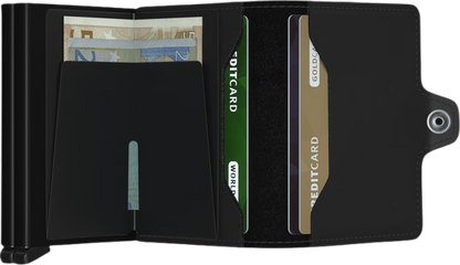 - RFID Protected Twin Wallet - Matte - Black
