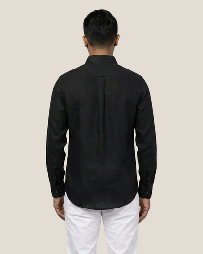 Linen/Remi Blend Shirt, Black