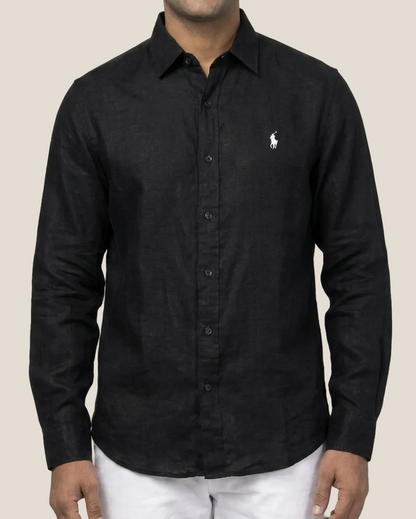 Linen/Remi Blend Shirt, Black