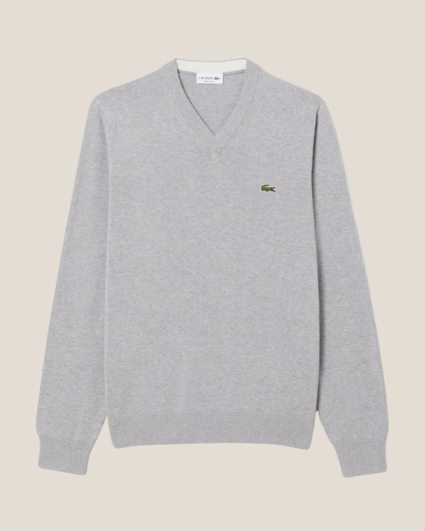 Monochrome Cotton V-neck Sweater
