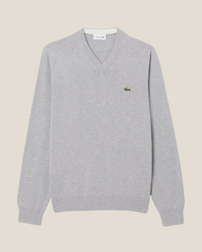 Monochrome Cotton V-neck Sweater